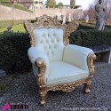 Poltrona barocco FRENCH gold foglia/cream 88cm