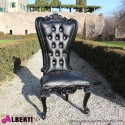 Sedia MARILYN barocco black/black pelle sintetica