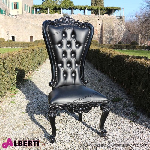 Sedia MARILYN barocco black/black pelle sintetica