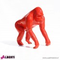 Gorilla rosso in vetro resina 50x65xH75 cm