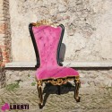 Sedia MARILYN barocco black-gold/fucsia  simil-Alcantara