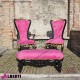 962 BASMARBG^F-AL_e Sedia MARILYN black-gold/fucsia  simil-Alcantara 61x58x140