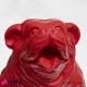 963 PLA483_b Bulldog rosso in vetro resina100x180xH150cm rosso