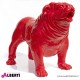 963 PLA483_c Bulldog rosso in vetro resina100x180xH150cm rosso