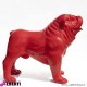 963 PLA483_f Bulldog rosso in vetro resina100x180xH150cm rosso