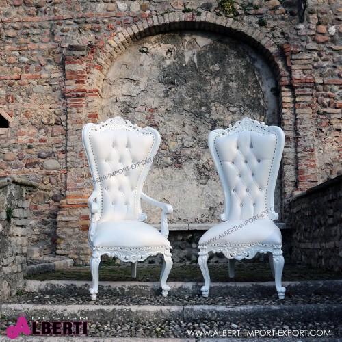 962 BASMARW^W-SI_b Sedia MARILYN white/white        pelle sintetica 61x58x140
