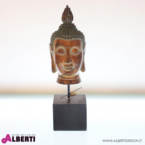 Testa Buddha su base 15x14x H 44 cm