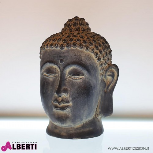 Testa Buddha nera decapata 35x33x48 cm