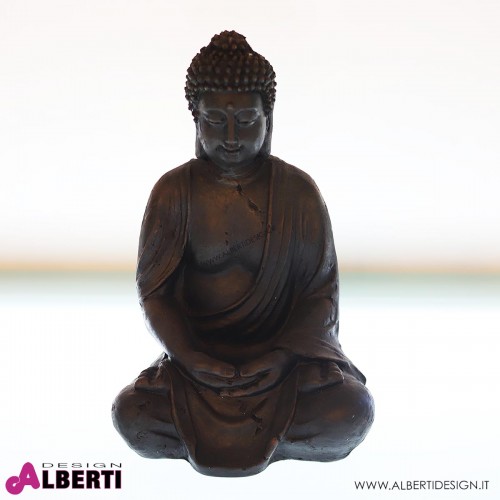 962 WU18109_a Buddha seduto H38cm marrone