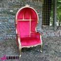 Poltrona VICT barocco gold/red Alcantara. 78x80x163