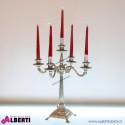 Candelabro in metallo 5 fuochi in stile impero H 47,5 cm