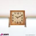 Orologio tavolo Cube Big in legno e metallo 20x20x23