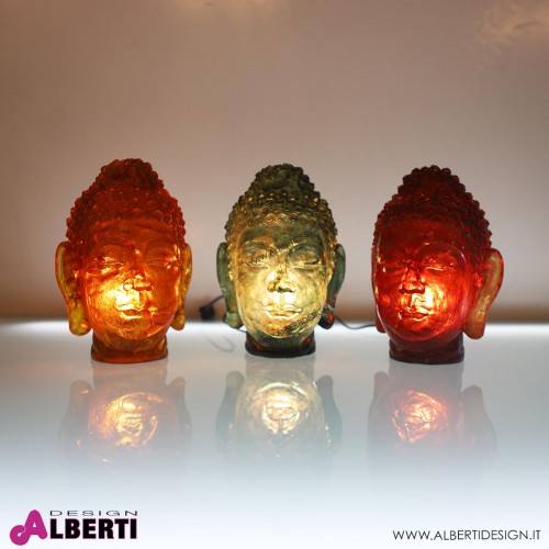lampada Testa Budda colorata