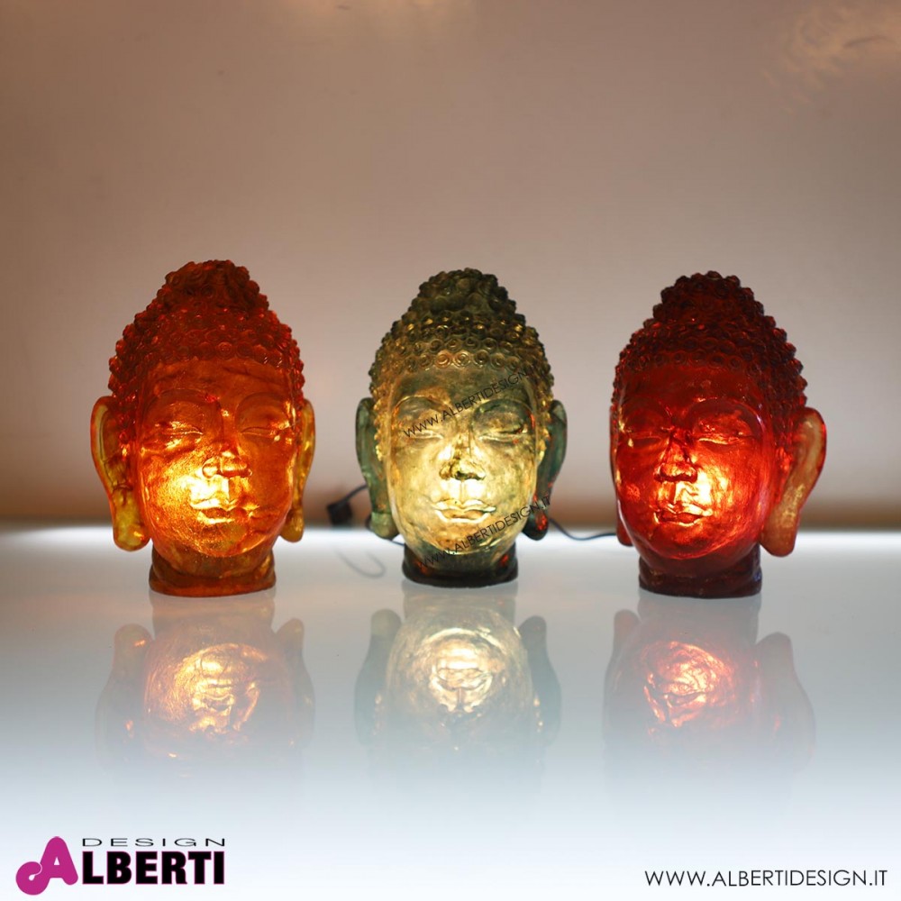 Testa Budda lampada colorata