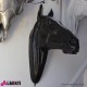 Testa cavallo nera in vetro resina H80cm