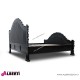 962 BA2143_e Letto Rose nero/ecopelle nera    201/223x201/218xh100/150 cm