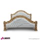 962 BA2144_b Letto Rose foglia oro/ecop.bianca201/223x201/218xh100/150 cm