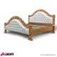 962 BA2144_c Letto Rose foglia oro/ecop.bianca201/223x201/218xh100/150 cm