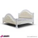 962 BA2145_b Letto Rose bianco/ecopelle crema 201/223x201/218xh100/150 cm