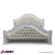 962 BA2145_h Letto Rose bianco/ecopelle crema 201/223x201/218xh100/150 cm