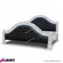 Letto ROSE foglia argento/ecopelle nera