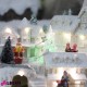 Scena Natale bianco con luci e movimento 23 cm