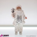 Babbo Natale in plastica e tessuto bianco 45cm