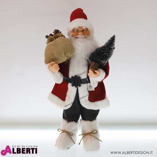 Babbo Natale in piedi in plastica e tessuto 65cm 2 modelli disponibili