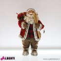 Babbo Natale decorativo rosso in plastica e tessuto H 60 cm