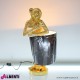Lampada da tavolo con scimmia oro e paralume nero H 56 cm