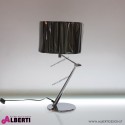 Lampada moderna in metallo con paraluce nero H52 cm