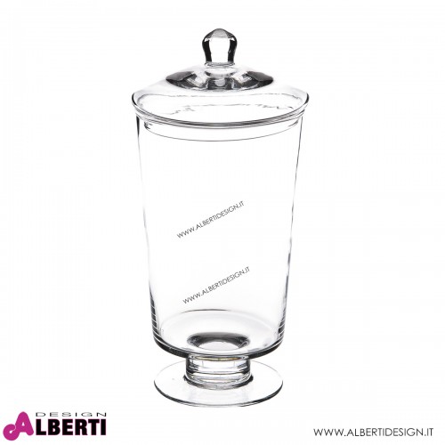 Vaso in vetro con coperchio H32 Ø 16 cm