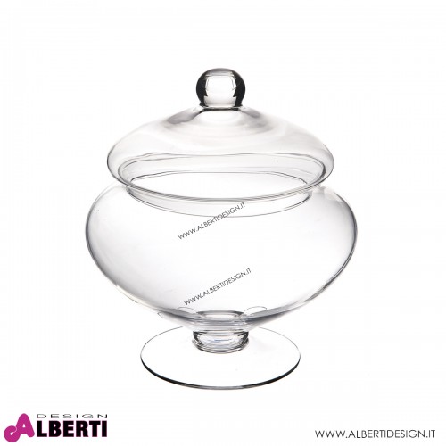 Vaso in vetro con coperchio H25,5 Ø 22 cm