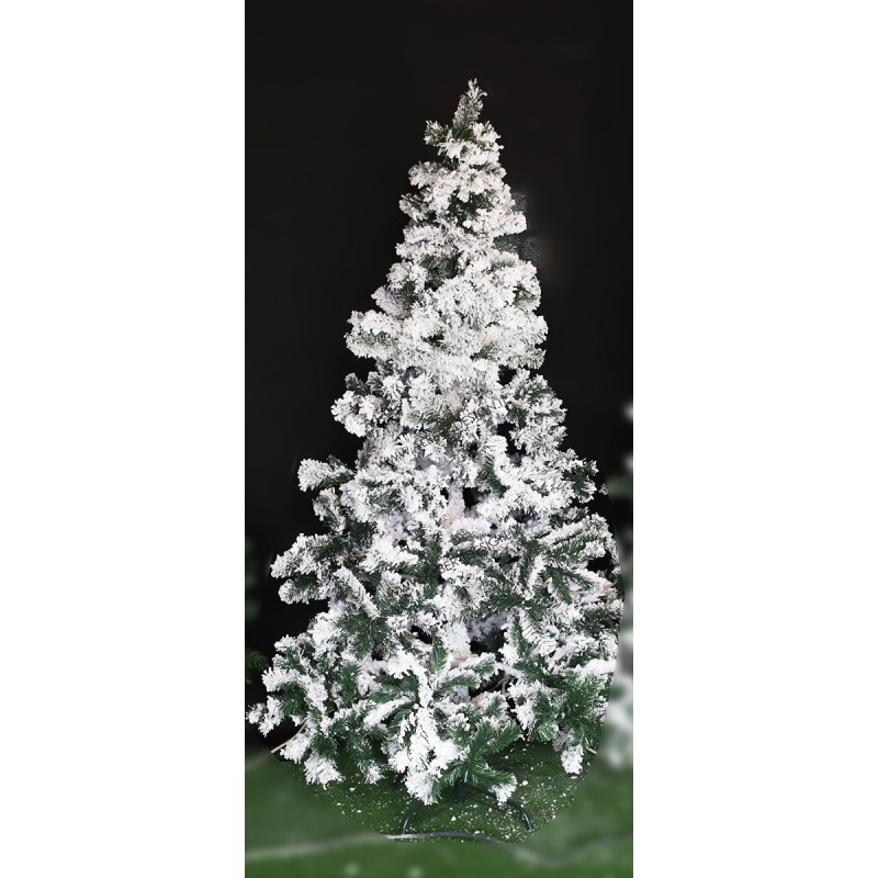 Albero di Natale innevato in PVC Megeve H210 cm