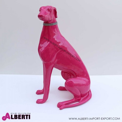 963 PLA490F_a Cane levriero fucsia 80x55x35cm