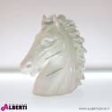 Testa di cavallo bianco lucido in ceramica 47x20xH50