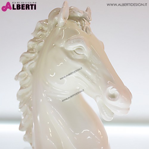 Testa di cavallo bianco lucido 47x20xH50