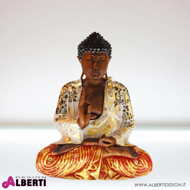 Buddha vestito bianco/oro40xH50cm