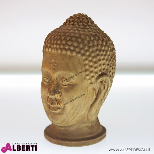 Testa Buddha legno D17 H26