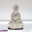 Buddha seduto in cemento verniciato bianco 29x18x46