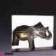 Elefante in metallo con cornice in legno nero 4x20x16