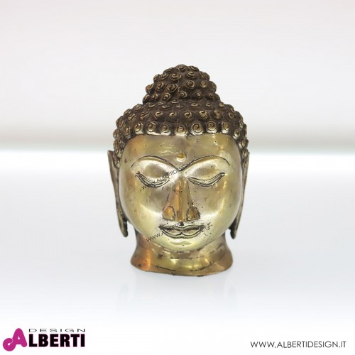 Testa di Buddha in metallo 17x17x22 cm